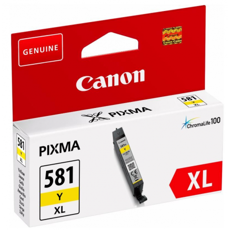 Canon CLI-581Y XL - 8.3 ml - XL size - yellow - original - ink tank - for PIXMA TS6251, TS6350, TS6351, TS705, TS8252, TS8350, TS8351, TS8352, TS9550, TS9551 - 1