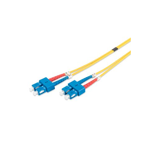 DIGITUS - Patch cable - SC single-mode (M) to SC single-mode (M) - 2 m - fibre optic - 9 / 125 micron - OS1 - halogen-free - yellow - 2