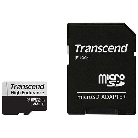 Transcend 350V - Flash memory card (SD adapter included) - 64 GB - UHS-I U1 / Class10 - microSDXC UHS-I - 2