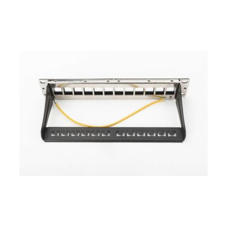 DIGITUS Professional DN-91420 - Patch panel (blank) - STP - black, RAL 9005 - 1U - 10" - 12 ports - 1