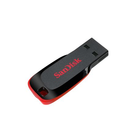 SanDisk Cruzer Blade - USB flash drive - 128 GB - USB - black, red - 4
