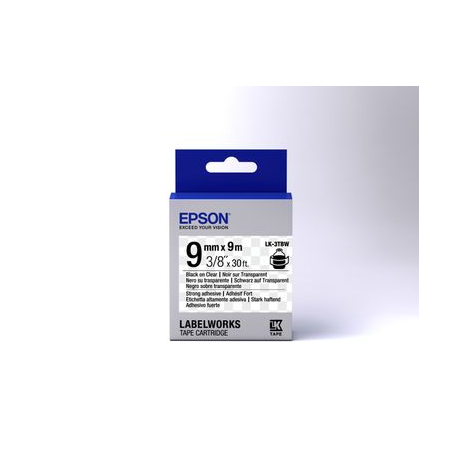 Epson LabelWorks LK-3TBW - Black on clear - Roll (0.9 cm x 9 m) 1 cassette(s) label tape - for LabelWorks LW-1000, 300, 400, 600, 700, 900, K400, Z5000, Z5010, Z700, Z710, Z900 - 1