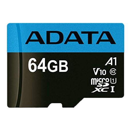 ADATA Premier - Flash memory card (microSDXC to SD adapter included) - 64 GB - UHS Class 1  /  Class10 - microSDXC UHS-I - for retail customers - 2