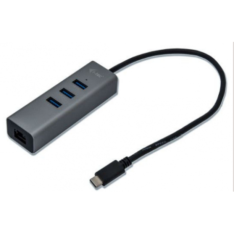 i-Tec USB-C Metal 3-Port - Hub - 3 x SuperSpeed USB 3.0 + 1 x 10 / 100 / 1000 - desktop - 2