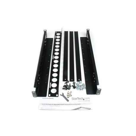 StarTech.com 1U Universal Server Rack Rails - TAA Compliant Adjustable Depth Server Mounting Rails - 19inch Rack Mount Rails (UNIRAILS1U) - Rack rail - black - 1U - 19" - for P / N: RK2433BKM, RK2537BKM, RK3236BKF, RK4236BKB, RK4242BK24, RK4242BK30, RKQMCAB12V2 - 4