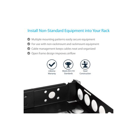 StarTech.com 1U Universal Server Rack Rails - TAA Compliant Adjustable Depth Server Mounting Rails - 19inch Rack Mount Rails (UNIRAILS1U) - Rack rail - black - 1U - 19" - for P / N: RK2433BKM, RK2537BKM, RK3236BKF, RK4236BKB, RK4242BK24, RK4242BK30, RKQMCAB12V2 - 7