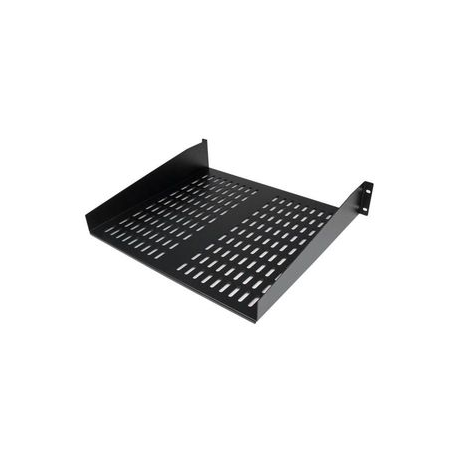 StarTech.com 1U Server Rack Shelf, 2U 16in Universal Fixed Vented Network Rack Shelf / Cantilever Tray for 19" AV / Data / Network Equipment Enclosure w / Cage Nuts & Screws, 50lbs Weight Cap. - 2U Network Rack Shelf (CABSHELFV) - Rack shelf - black - 2U - 19" - for P / N: RK2433BKM, RK2537BKM, RK3236BKF, RK4236BKB, RK4242BK24, RK4242BK30, RKQMCAB12V2 - 1