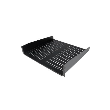 StarTech.com 1U Server Rack Shelf, 2U 16in Universal Fixed Vented Network Rack Shelf / Cantilever Tray for 19" AV / Data / Network Equipment Enclosure w / Cage Nuts & Screws, 50lbs Weight Cap. - 2U Network Rack Shelf (CABSHELFV) - Rack shelf - black - 2U - 19" - for P / N: RK2433BKM, RK2537BKM, RK3236BKF, RK4236BKB, RK4242BK24, RK4242BK30, RKQMCAB12V2 - 3