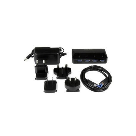 StarTech.com 4-Port USB 3.0 Hub plus Dedicated Charging Port - 1 x 2.4A Port - Desktop USB Hub and Fast-Charging Station (ST53004U1C) - USB peripheral sharing switch - 4 x SuperSpeed USB 3.0 - desktop - for P / N: SDMSDRWU3AC, USB312SAT3CB, USB315CB2M, USBLT1MWS, USBLT2MBR, USBLTM1MBK, USBLTM1MWH - 3