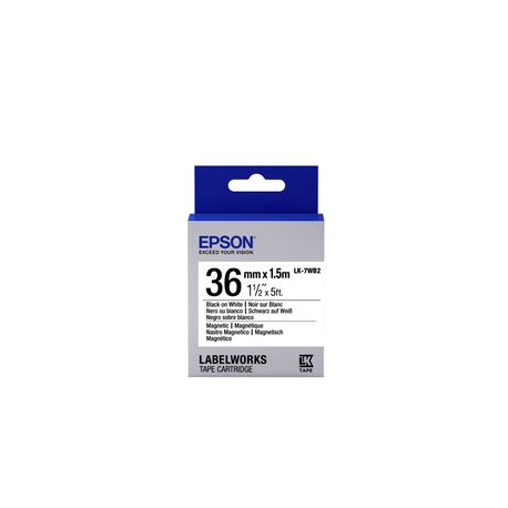 Epson LabelWorks LK-7WB2 - Black on white - Roll (3.6 cm x 1.5 m) 1 roll(s) magnetic labels - for LabelWorks LW-1000, LW-300, LW-400, LW-600, LW-700, LW-900, LW-Z5000, LW-Z5010, LW-Z900 - 2