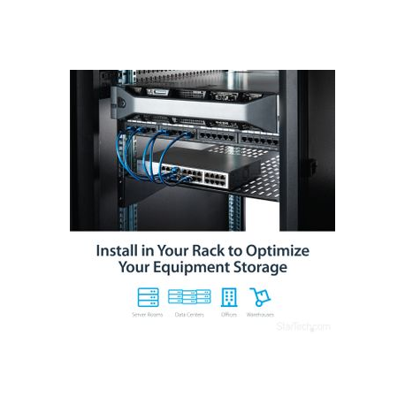 StarTech.com 1U Server Rack Shelf, 2U 22in Universal Fixed Vented Network Rack Shelf / Cantilever Tray for 19" AV / Data / Network Equipment Enclosure w / Cage Nuts & Screws, 50lbs Weight Cap. - 2U Network Rack Shelf (CABSHELF22V) - Rack shelf - black - 2U - 22" - for P / N: RK1233BKM, RK2433BKM, RK2537BKM, RK3236BKF, RK4236BKB, RK4242BK24, RK4242BK30 - 7