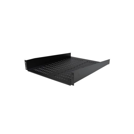 StarTech.com 1U Server Rack Shelf, 2U 22in Universal Fixed Vented Network Rack Shelf / Cantilever Tray for 19" AV / Data / Network Equipment Enclosure w / Cage Nuts & Screws, 50lbs Weight Cap. - 2U Network Rack Shelf (CABSHELF22V) - Rack shelf - black - 2U - 22" - for P / N: RK1233BKM, RK2433BKM, RK2537BKM, RK3236BKF, RK4236BKB, RK4242BK24, RK4242BK30 - 9