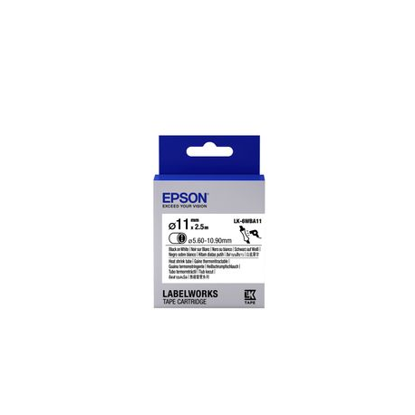 Epson LabelWorks LK-6WBA11 - Black on white - Roll (1.1 cm x 2.5 m) 1 roll(s) tube - for LabelWorks LW-1000, 300, 400, 600, 700, 900, Z5000, Z5010, Z700, Z710, Z900 - 2