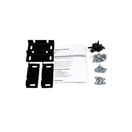 StarTech.com 2U Vented Rack Mount Cantilever Shelf - Mid  /  Center Mount Server Rack Cabinet Shelf - 150lbs  /  68kg - 2 Post Shelf (CABSHF2POSTV) - Rack shelf - black - 2U - 19" - for P / N: 2POSTRACK42, RK12OD - 2