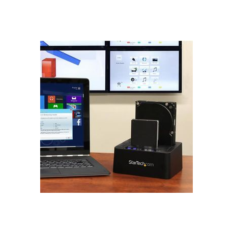 StarTech.com USB 3.1 (10Gbps) Hard Drive Duplicator Dock for 2.5" & 3.5" SATA SSD HDD + 4Kn - USB /  USB-C [Thunderbolt 3 Compatible] Cloner (SDOCK2U313R) - Hard drive duplicator - 2 bays (SATA-300) - for P / N: TBLT3MM1MA, TBLT3MM2M, TBLT3MM2MA - 5