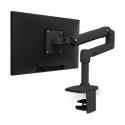 Ergotron LX - Mounting kit (articulating arm, desk clamp mount, grommet mount, 8" pole) - for LCD display (Constant Force motion) - aluminium - matte black - screen size: up to 34"