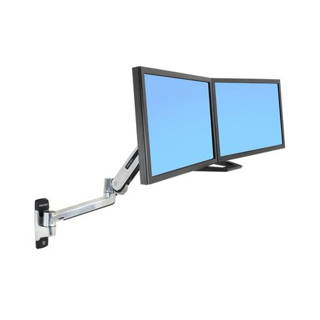 Ergotron LX HD - Mounting kit (extension adapter, VESA adapter, sit-stand arm, wall mount base) - for LCD display - polished aluminium - screen size: up to 46" - 3