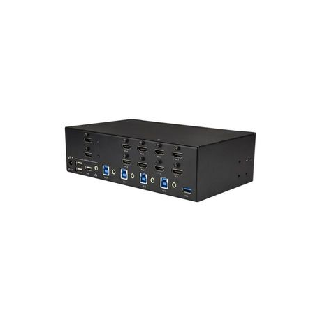 StarTech.com 4-Port Dual Monitor HDMI KVM Switch with Audio & USB 3.0 hub - 4K 30Hz - 4 PC Mac Computer KVM Switch Box for HDMI Display (SV431DHD4KU) - KVM  /  audio  /  USB switch - 4 x KVM  /  audio  /  USB - rack-mountable - 1