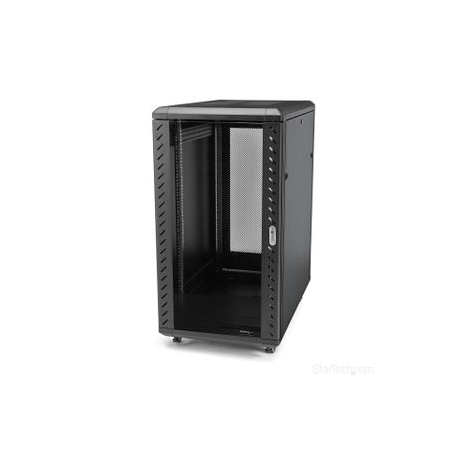 StarTech.com 22U Server Rack Cabinet on Wheels - 36 inch Adjustable Depth - Portable Network Equipment Enclosure (RK2236BKF) - Rack - 22U - for P / N: CABCAGENUTS6, CABSCREWM52, CABSCREWSM6, CABSCRWM520, CABSCRWM620, CABSCRWS1224 - 8