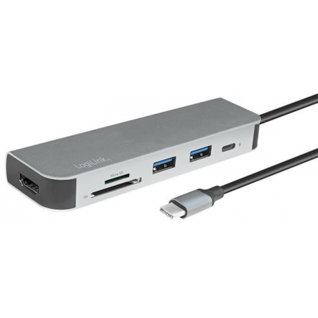LogiLink USB-C Multifunction Hub - Docking station - USB-C 3.2 - HDMI - 7