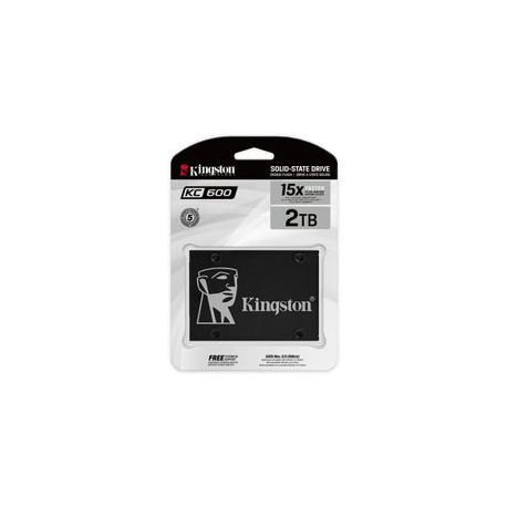 Kingston KC600 - SSD - encrypted - 2 TB - internal - 2.5" - SATA 6Gb / s - 256-bit AES-XTS - Self-Encrypting Drive (SED), TCG Opal Encryption - 1
