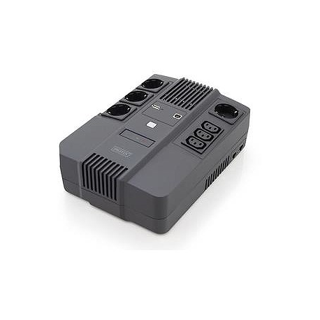 DIGITUS All-in-One UPS - UPS - AC 220-240 V - 360 Watt - 600 VA - 7 Ah - USB - output connectors: 7 - 1