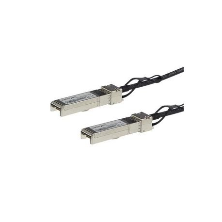 StarTech.com MSA Uncoded Compatible 3m 10G SFP+ to SFP+ Direct Attach Breakout Cable Twinax, 10 GbE SFP+ Copper DAC 10 Gbps Low Power Passive Transceiver Module DAC, 10GE Breakout Cable - Lifetime Warranty (SFP10GPC3M) - Direct attach cable - SFP+ to SFP+ - 3 m - twinaxial - SFF-8431 / SFF-8432 - passive - black - 2