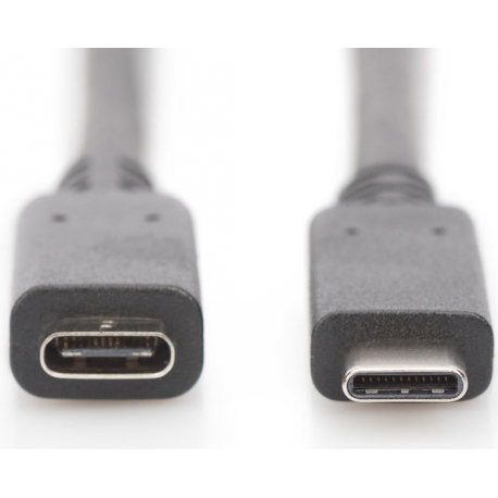 DIGITUS - USB extension cable - USB-C (M) to USB-C (F) - USB 3.1 Gen 2 - 20 V - 5 A - 70 cm - black - 1