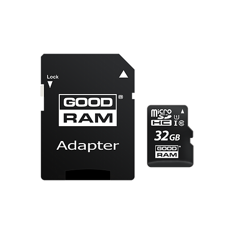 GOODRAM M1AA - Flash memory card (SD adapter included) - 32 GB - UHS-I / Class10 - microSDHC UHS-I - 3