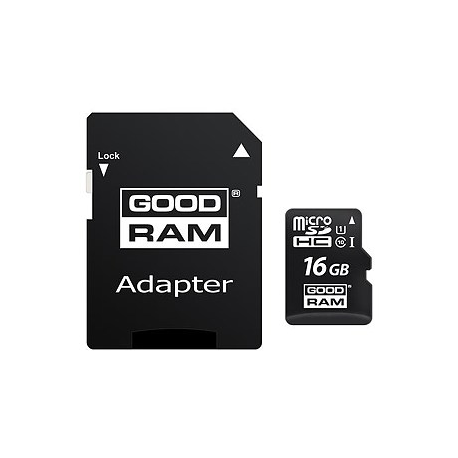 GOODRAM M1AA - Flash memory card (SD adapter included) - 16 GB - UHS-I / Class10 - microSDHC UHS-I - 1