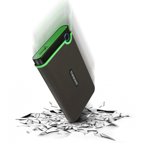 Transcend StoreJet 25M3 - Hard drive - 2 TB - external (portable) - 2.5" - USB 3.1 Gen 1 - 256-bit AES - iron grey - 4