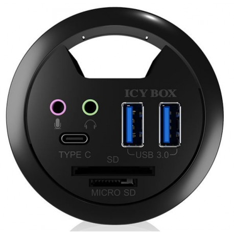 ICY BOX IB-HUB1404A - Hub - 2 x SuperSpeed USB 3.0 + 1 x USB-C - flush-mountable - 2