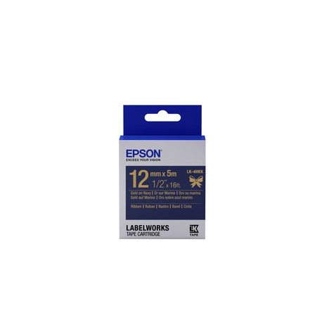 Epson LabelWorks LK-4HKK - Satin - gold on navy - Roll (1.2 cm x 5 m) 1 cassette(s) ribbon tape - for LabelWorks LW-1000, 300, 400, 600, 700, 900, K400, Z5000, Z5010, Z700, Z710, Z900 - 2
