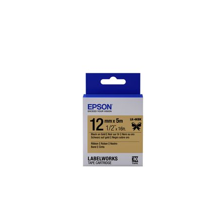 Epson LabelWorks LK-4KBK - Black on gold - Roll (1.2 cm x 5 m) 1 cassette(s) label tape - for LabelWorks LW-1000, 300, 400, 600, 700, 900, K400, Z5000, Z5010, Z700, Z710, Z900 - 2