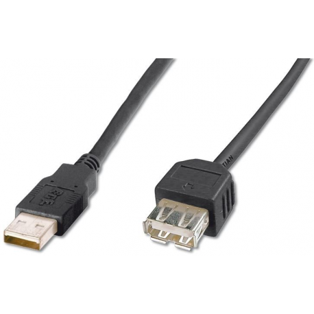 ASSMANN Basic - USB extension cable - USB (F) to USB (M) - USB 2.0 - 3 m - molded - black - 3