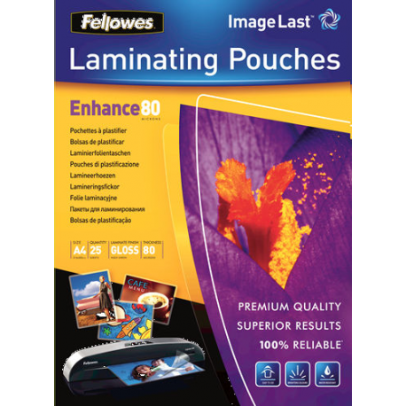Fellowes - 25-pack - glossy - A4 (210 x 297 mm) lamination pouches - 2