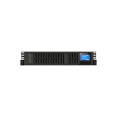 PowerWalker VFI 2000CRM LCD - UPS (rack-mountable / external) - 1600 Watt - 2000 VA 9 Ah - RS-232, USB - output connectors: 4 - 2U - 19" - black - 1