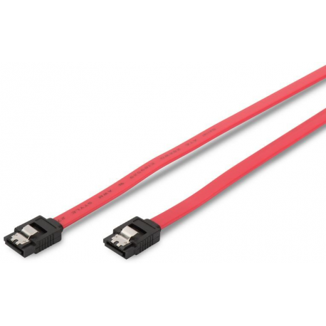 ASSMANN - SATA cable - Serial ATA 150 / 300 / 600 - SATA to SATA - 50 cm - latched, molded, flat - red - 2