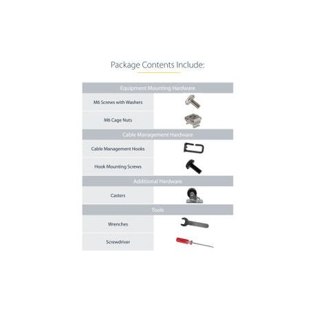 StarTech.com 12U 19" Open Frame Server Rack, 4 Post Adjustable Depth 23-41" Mobile, Free Standing Rolling Network / Computer Equipment Data Rack, Dell PowerEdge, HP ProLiant ThinkServer - Adjustable Server Rack (4POSTRACK12U) - Rack open frame - black - 12U - for P / N: CABSCREWM5B, CABSCREWSM5, CABSCREWSM5B, CABSCREWSM62, CABSCREWSM6B, CABSCRWS1224 - 13