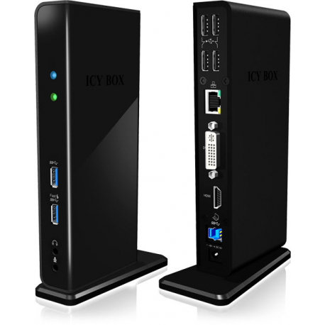 ICY BOX IB-DK2241AC - Docking station - USB - DVI, HDMI - GigE - 4