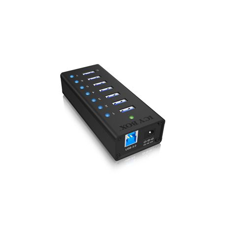 Raidsonic Icy Box 7 x Port USB 3.0 Hub with USB charge port, Black - 3