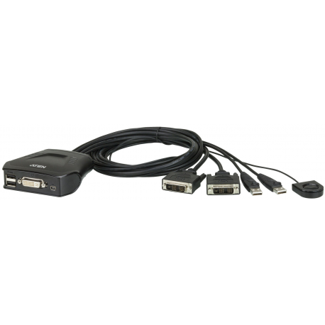 ATEN CS22D - KVM switch - 2 x KVM port(s) - 1 local user - desktop - 0