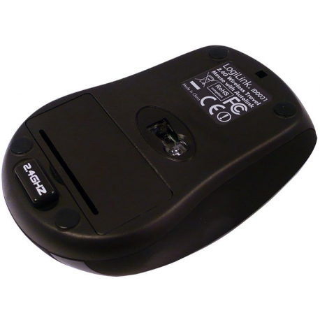 LogiLink Maus Optical Wireless 2.4 GHz Mini - Mouse - optical - 3 buttons - wireless - 2.4 GHz - USB wireless receiver - black - 1