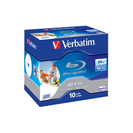 Verbatim - 10 x BD-R DL - 50 GB 6x - ink jet printable surface - jewel case - 1