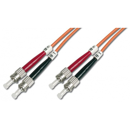 DIGITUS Professional - Patch cable - ST multi-mode (M) to ST multi-mode (M) - 1 m - fibre optic - 50 / 125 micron - OM2 - halogen-free - orange - 3