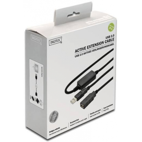 DIGITUS DA-73100-1 - USB extension cable - USB (F) to USB (M) - USB 2.0 - 10 m - 2