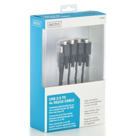 DIGITUS DA-70159 - Serial adapter - USB - RS-232 x 4 - 2
