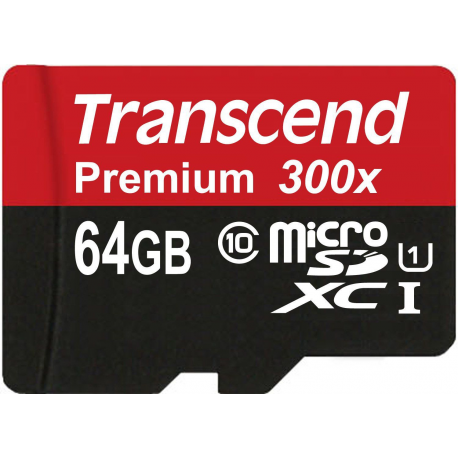 Transcend TS64GUSDU1 - Flash memory card - 64 GB - UHS Class 1 / Class10 - SDXC UHS-I - 2