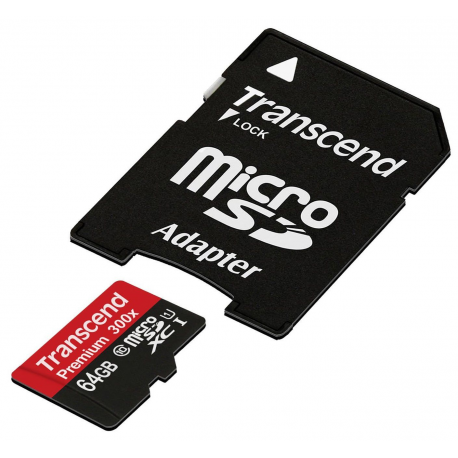 Transcend TS64GUSDU1 - Flash memory card - 64 GB - UHS Class 1 / Class10 - SDXC UHS-I - 4