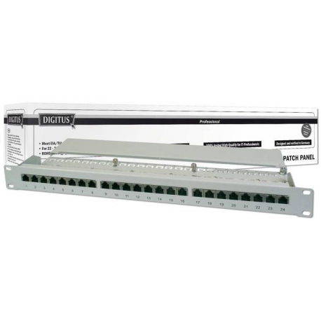 DIGITUS DN-91524S - Patch panel - CAT 5e - RJ-45 X 24 - grey, RAL 7035 - 1U - 19" - 1